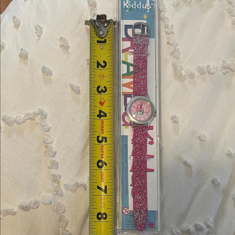Kiddus Mermaid Pink Glitter Strap Watch new